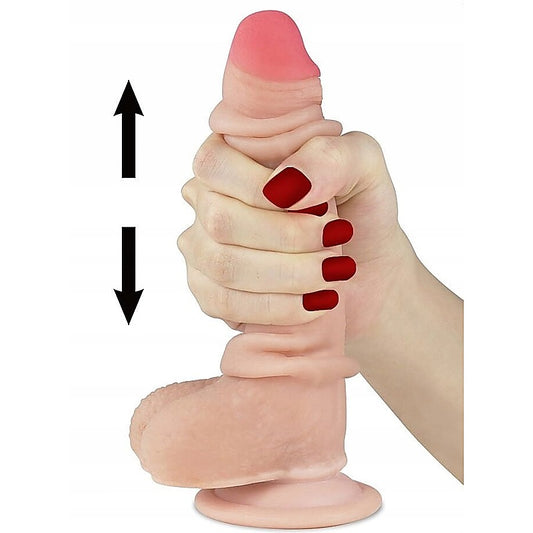 Lovetoy Sliding Skin Dual Layer Flexible Skin Realistic Dong - Realistic Dildos