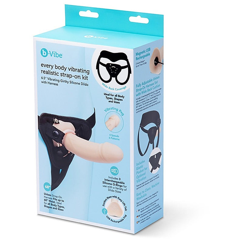 b-Vibe Every Body Vibrating Realistic Strap-On Kit - Strap On Sextoys