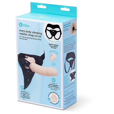 b-Vibe Every Body Vibrating Realistic Strap-On Kit - Strap On Sextoys