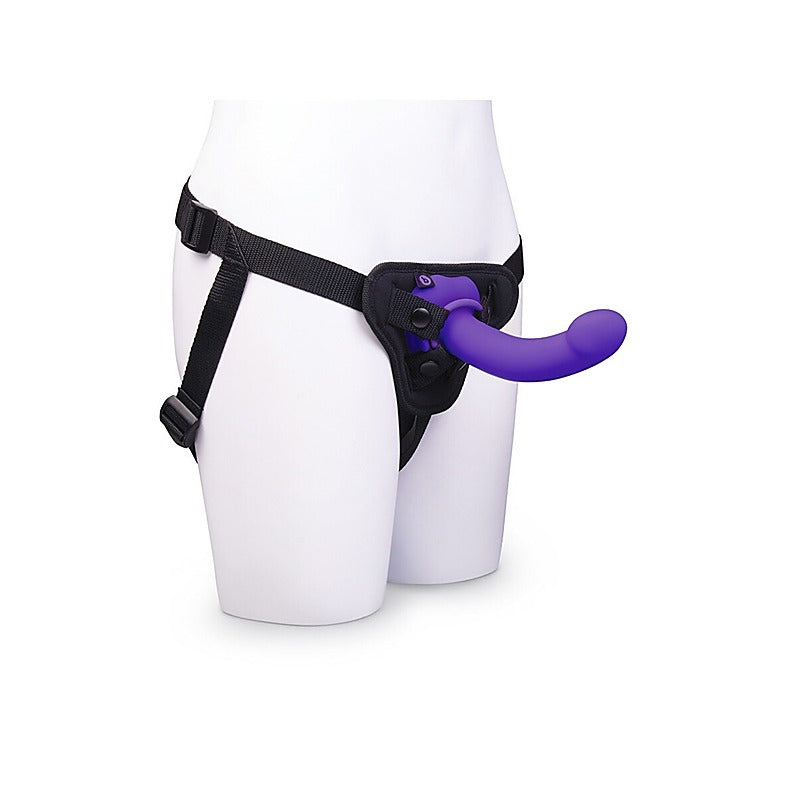 b-Vibe Vibrating Curved Silicone Dildo Strap-On Kit - Strap On Sextoys
