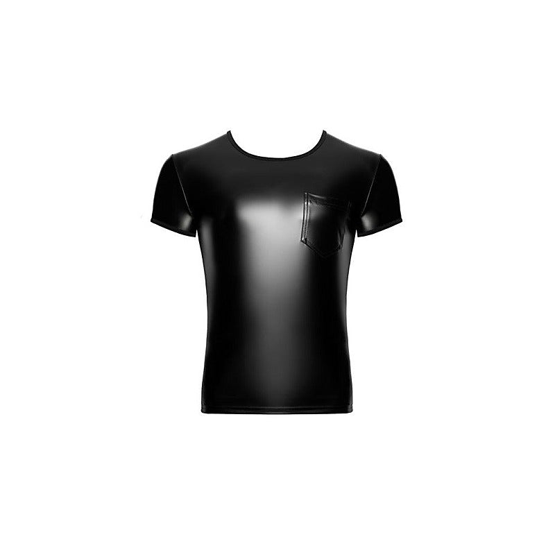 Noir Handmade Elastic Powerwetlook Vexen Tee Black - Mens Briefs And Boxers