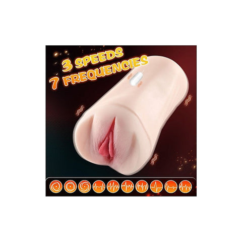 Xise Penny Pussy Dual Layer Vibrating Male Masturbator - Masturbators and Strokers