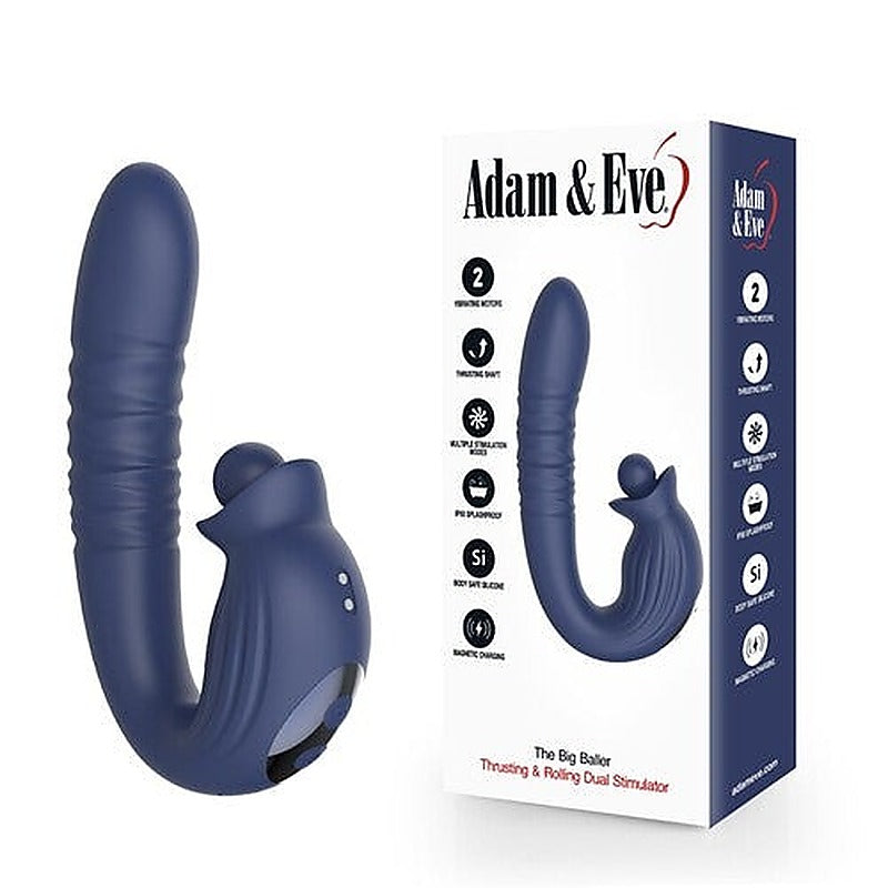 Adam & Eve THE BIG BALLER Thrusting Rabbit Vibrator - Rabbit Vibrators