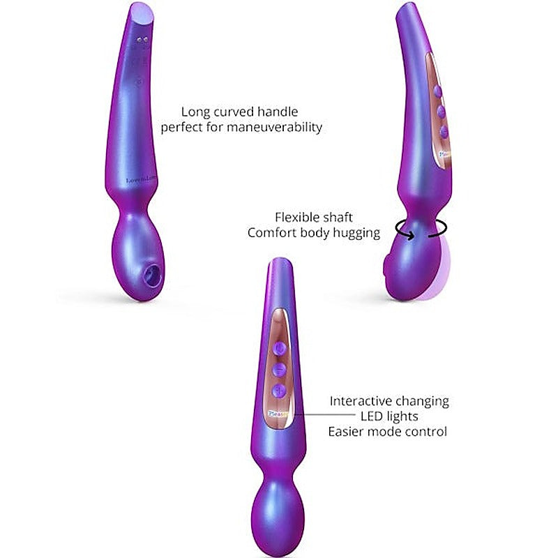 LOVE TO LOVE Pleaser Flapping Design Body Wand Purple - Body Wands