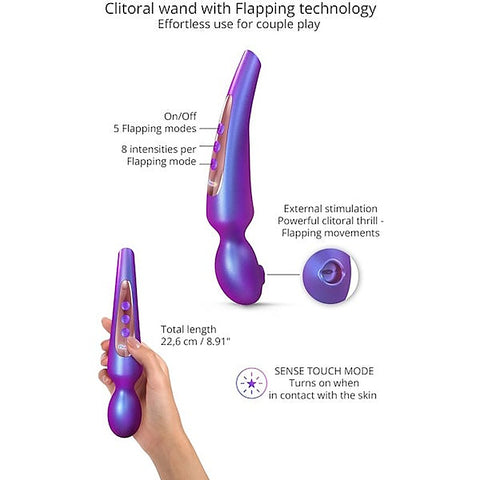 LOVE TO LOVE Pleaser Flapping Design Body Wand Purple - Body Wands