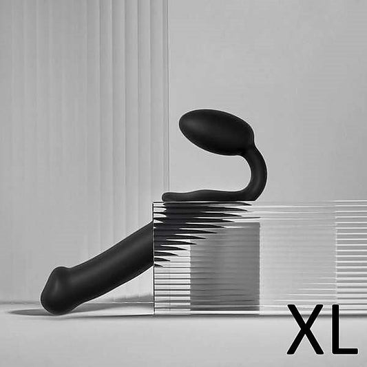 STRAP-ON-ME NEW Bendable Strap-On Silicone Dildo Black - Strap On Sextoys