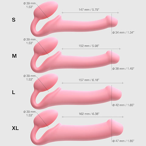 STRAP-ON-ME NEW Bendable Strap-On Flexible Dildo Pink - Strap On Sextoys