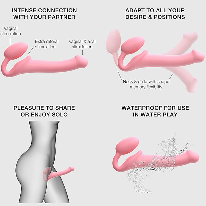 STRAP-ON-ME NEW Bendable Strap-On Flexible Dildo Pink - Strap On Sextoys