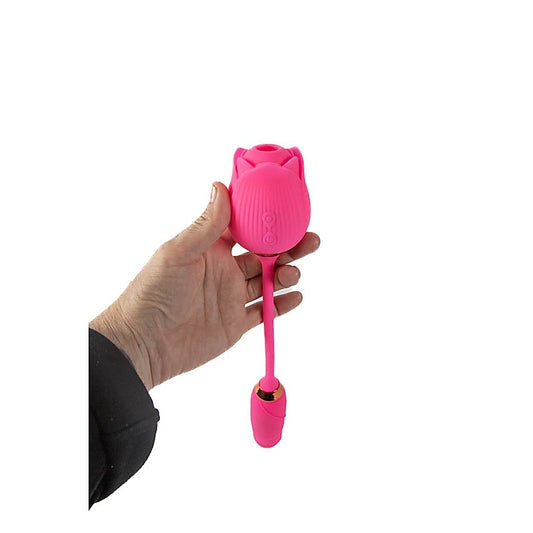 Cousins Group Pink Pussycat Thrusting Rose Vibrator - Clit Ticklers and Pulsators
