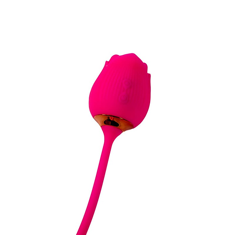 Pink Pussycat Thrusting Rose Vibrator by Cousins Group - Clit Ticklers and Pulsators