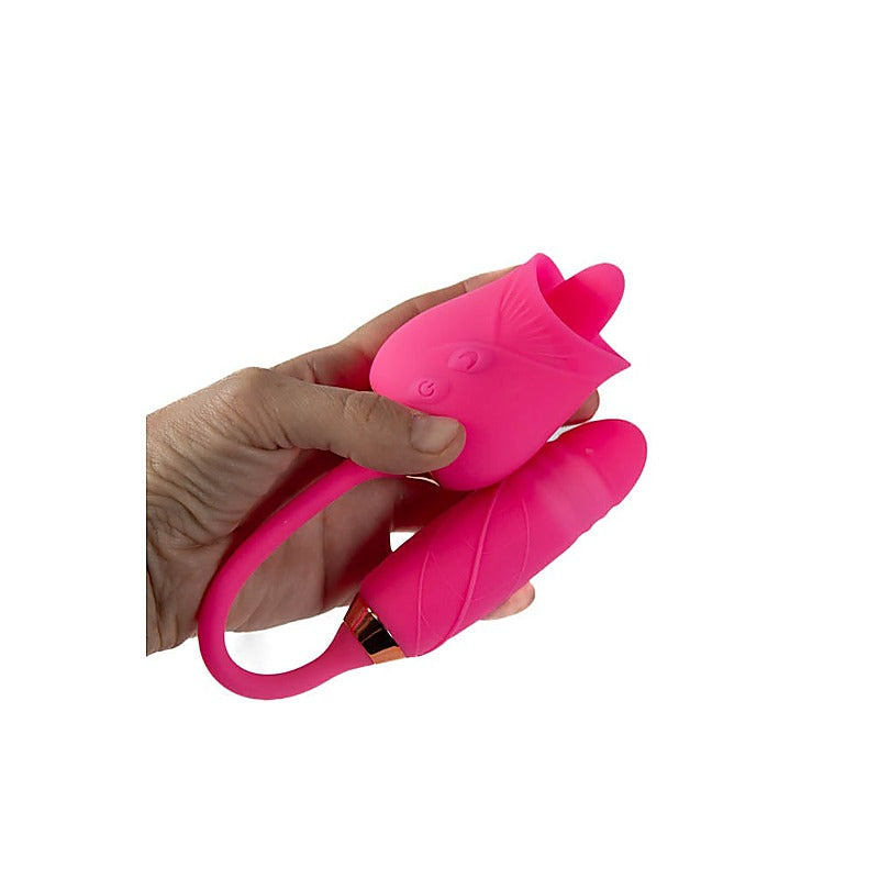 Pink Pussycat Licking Rose Clitoral Vibe by Cousins Group - Clit Ticklers and Pulsators