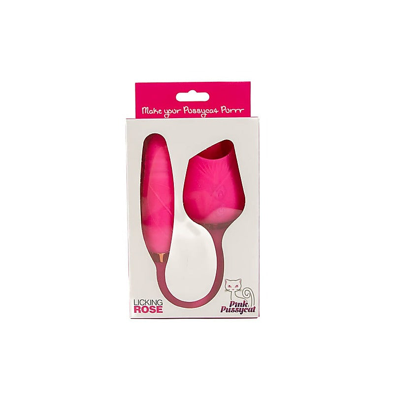 Pink Pussycat Licking Rose Clitoral Vibe by Cousins Group - Clit Ticklers and Pulsators