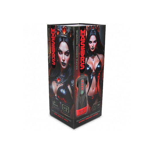 Shots Masturs Raven Shadow Sinner Vibrating Mens Masturbator - Masturbators and Strokers