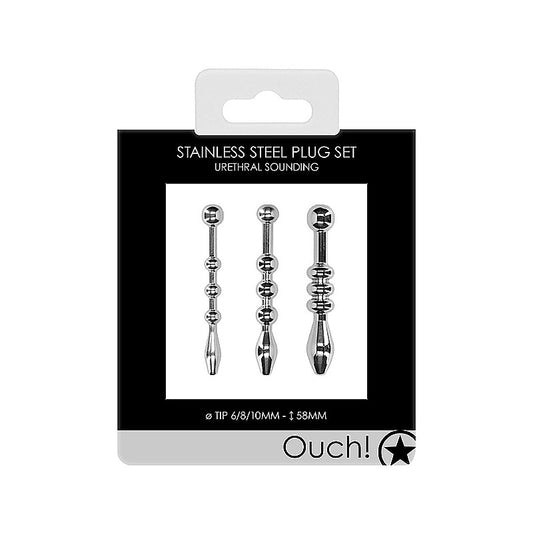 Shots Urethral Sounding Stainless Steel Plug Set - Urethral Sounds
