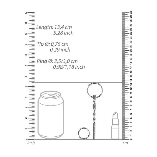 Shots Stainless Steel Urethral Penis Plug With Ring 8mm - Urethral Sounds