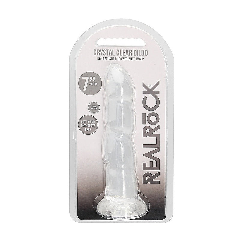 Realrock Crystal Clear Non Realistic Suction Cup Dildo 13cm - Non-Realistic Dildos