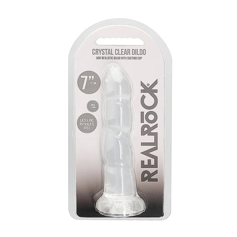 Realrock Crystal Clear Non Realistic Suction Cup Dildo 13cm - Non-Realistic Dildos