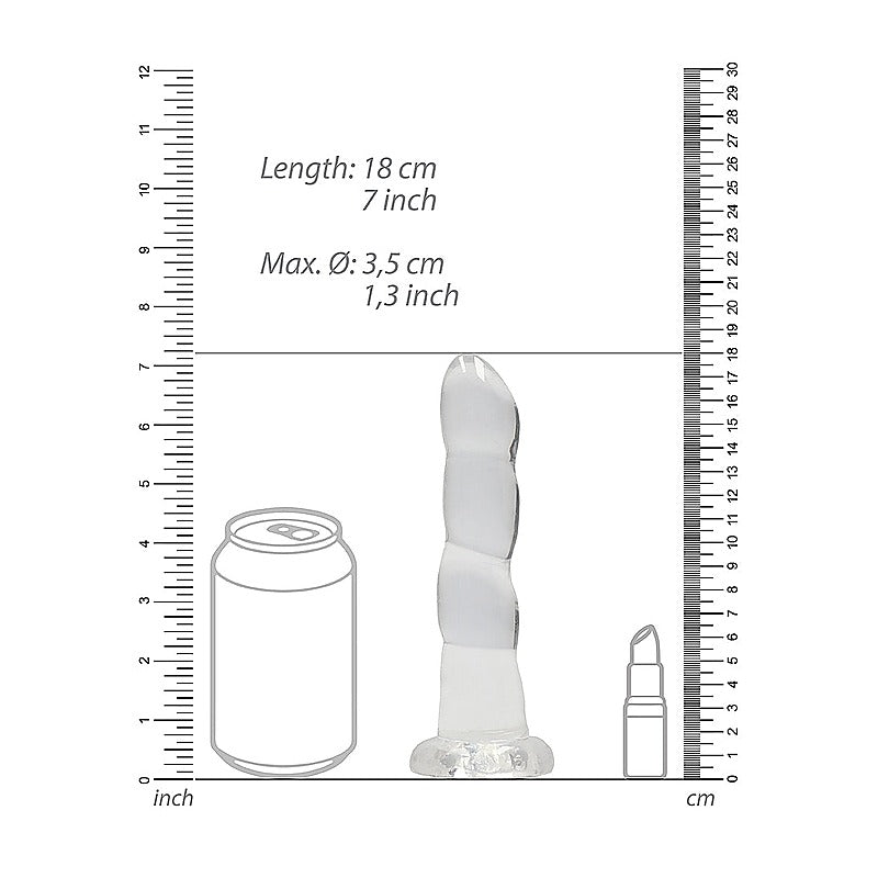 Realrock Crystal Clear Non Realistic Suction Cup Dildo 13cm - Non-Realistic Dildos