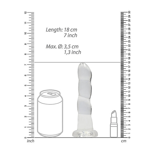 Realrock Crystal Clear Non Realistic Suction Cup Dildo 13cm - Non-Realistic Dildos