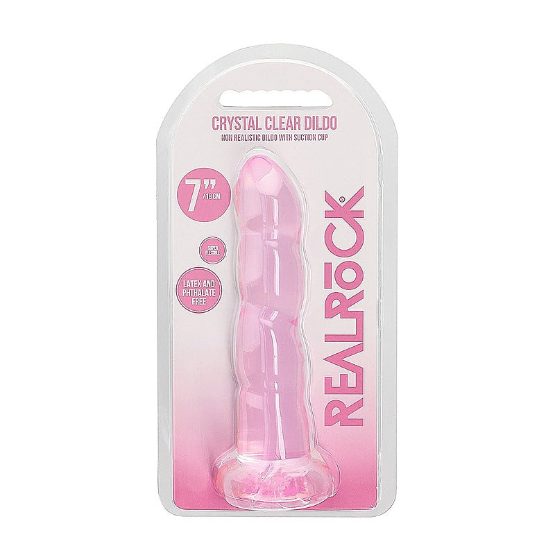 Realrock Crystal Clear Non Realistic Suction Cup Dildo 13cm - Non-Realistic Dildos