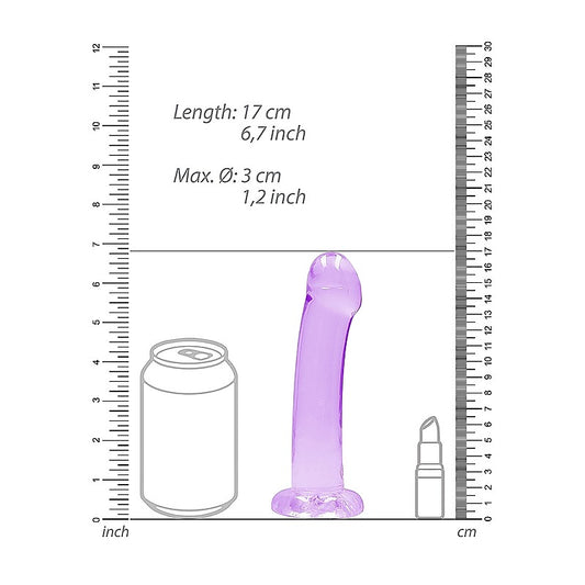 Realrock Crystal Clear Suction Cup Non Realistic Dildo 13cm - Non-Realistic Dildos