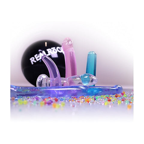 Realrock Crystal Clear Suction Cup Non Realistic Dildo 13cm - Non-Realistic Dildos