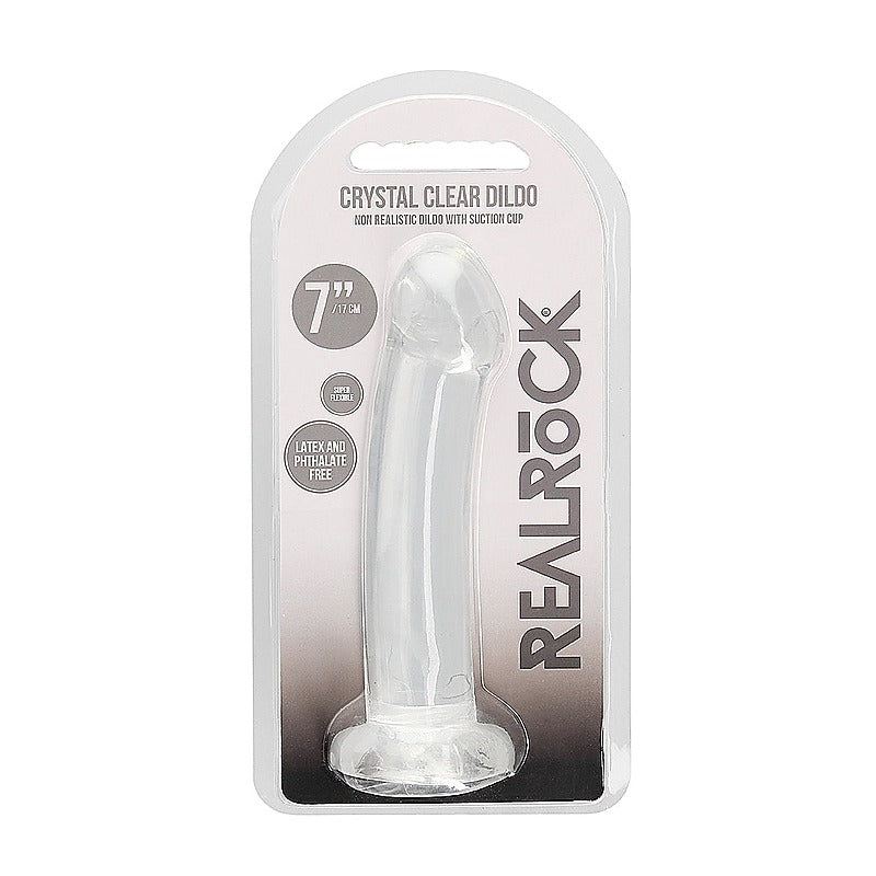 Realrock Crystal Clear Suction Cup Non Realistic Dildo 13cm - Non-Realistic Dildos