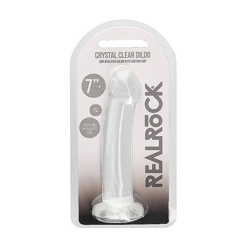 Realrock Crystal Clear Suction Cup Non Realistic Dildo 13cm - Non-Realistic Dildos