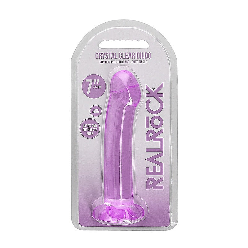 Realrock Crystal Clear Suction Cup Non Realistic Dildo 13cm - Non-Realistic Dildos
