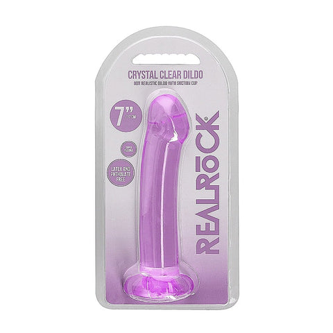 Realrock Crystal Clear Suction Cup Non Realistic Dildo 13cm - Non-Realistic Dildos