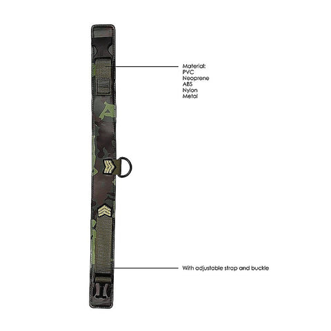 Army Theme Bondage Collar With Leash by Shots Toys - Collars and Leads