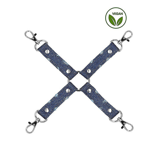 Shots Toys Roughend Denim Style Fetish Play Hogtie - Cuffs And Restraints