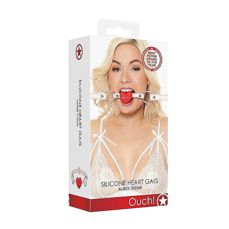 Nurse Theme BDSM Silicone Heart Gag by Shots Toys - Bondage Gags and Bits