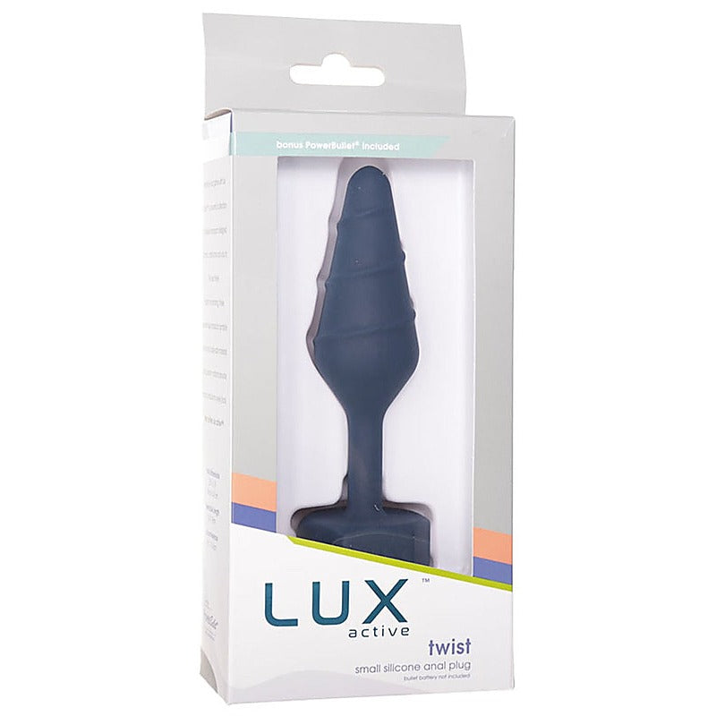 BMS Factory Lux Active Twist Silicone Anal Plug Blue - Butt Plugs