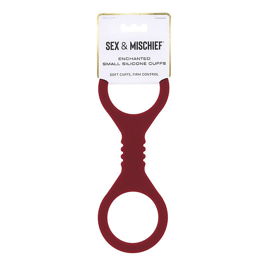Sex & Mischief Enchanted Silicone BDSM Wrist Cuffs Burgundy - Cuffs And Restraints