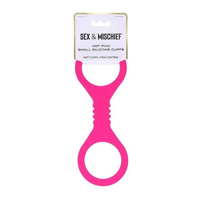 Sex & Mischief Hot Pink Silicone Hand Cuffs by Sportsheets - Cuffs And Restraints