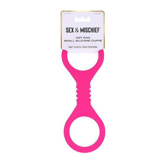 Sex & Mischief Hot Pink Fetish Play Silicone Hand Cuffs - Cuffs And Restraints