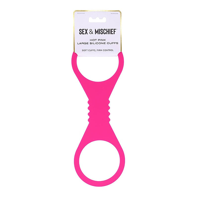 Sex & Mischief Hot Pink Silicone Hand Cuffs by Sportsheets - Cuffs And Restraints