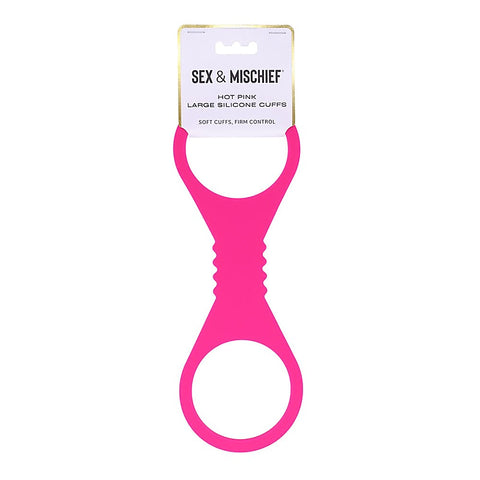 Sex & Mischief Hot Pink Silicone Hand Cuffs by Sportsheets - Cuffs And Restraints