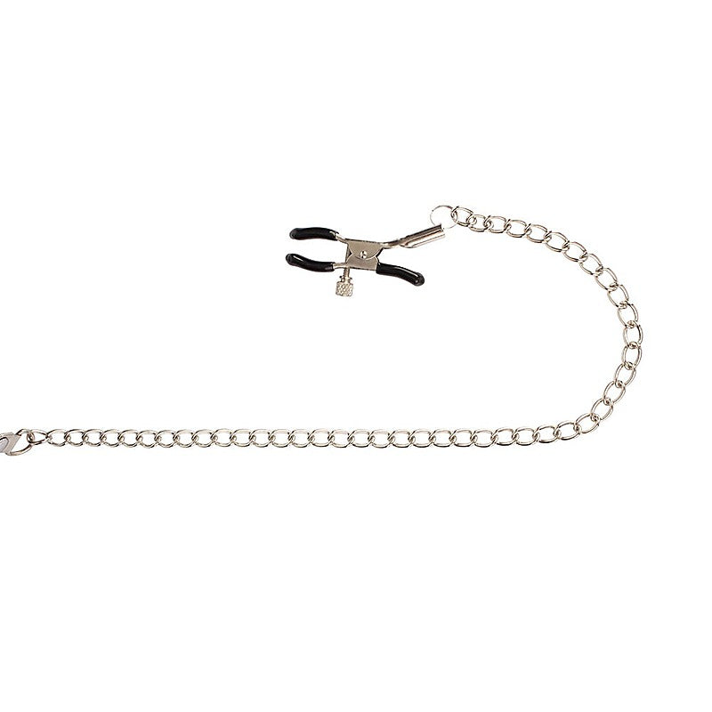 Chisa Breathable O-ring Gag with Nipple Clamps - Bondage Gags and Bits