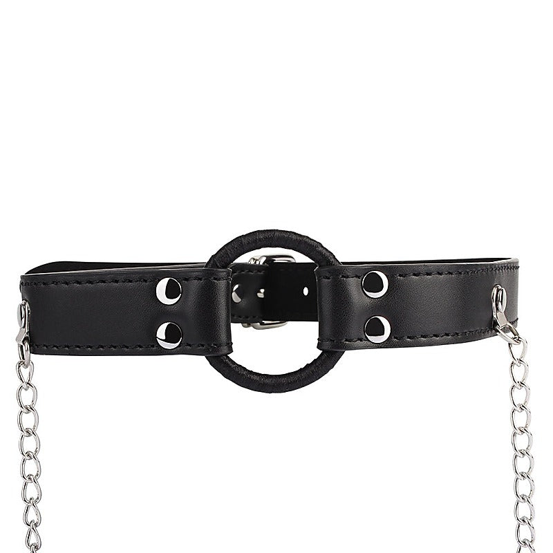 Chisa Breathable O-ring Gag with Nipple Clamps - Bondage Gags and Bits