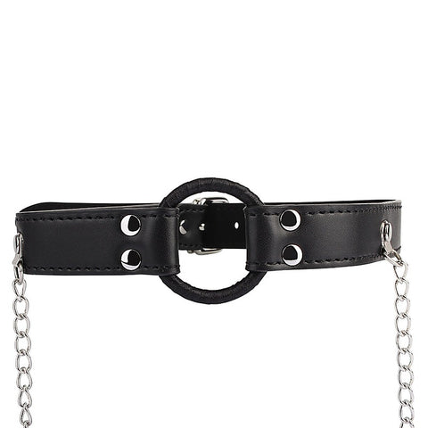 Chisa Breathable O-ring Gag with Nipple Clamps - Bondage Gags and Bits