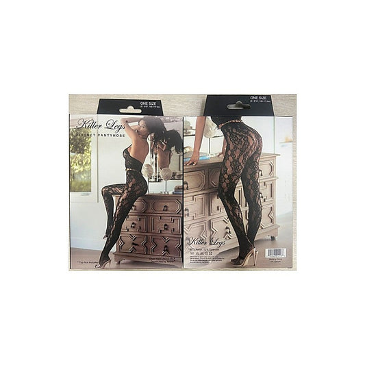 Yelete Chestnut Cheetah Womens Fishnet Tights - Fishnet and Thigh Highs