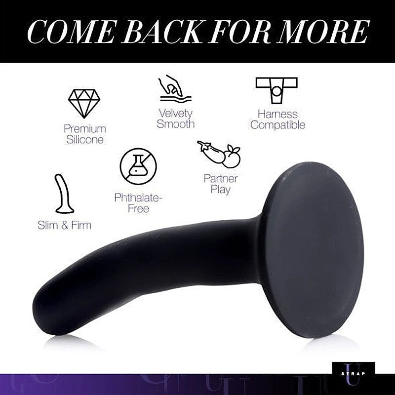 Strap-U Black Silicone Strap-On Dildo Small by XR Brands - Non-Realistic Dildos