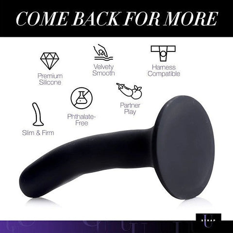 Strap-U Black Silicone Strap-On Dildo Small by XR Brands - Non-Realistic Dildos