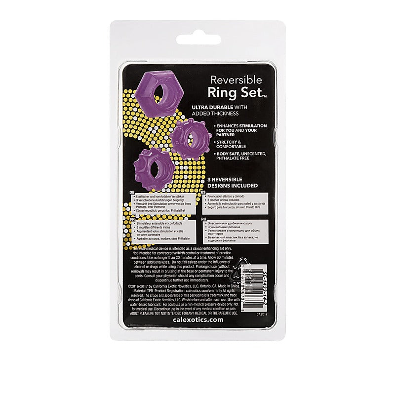 Reversible Mens Cock Ring Set by California Exotics - Cock Ring Sets