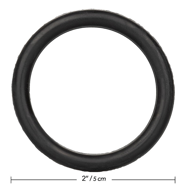 Stretchy Mens Rubber Cock Ring Black by California Exotics - Stretchy Cock Rings