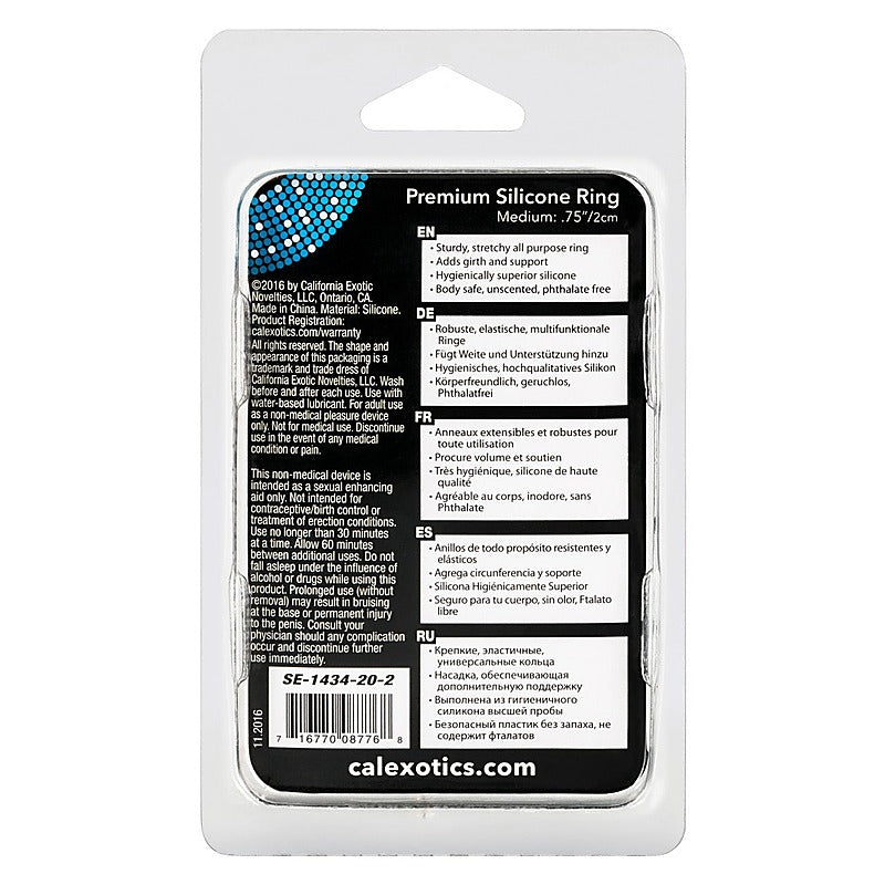 Premium Silicone Cock Ring Medium by California Exotics - Stretchy Cock Rings