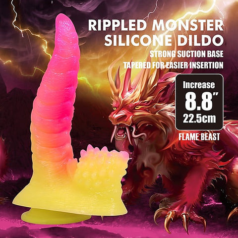 Flame Beast Rippled Monster Silicone Dildo by Baile - Realistic Dildos