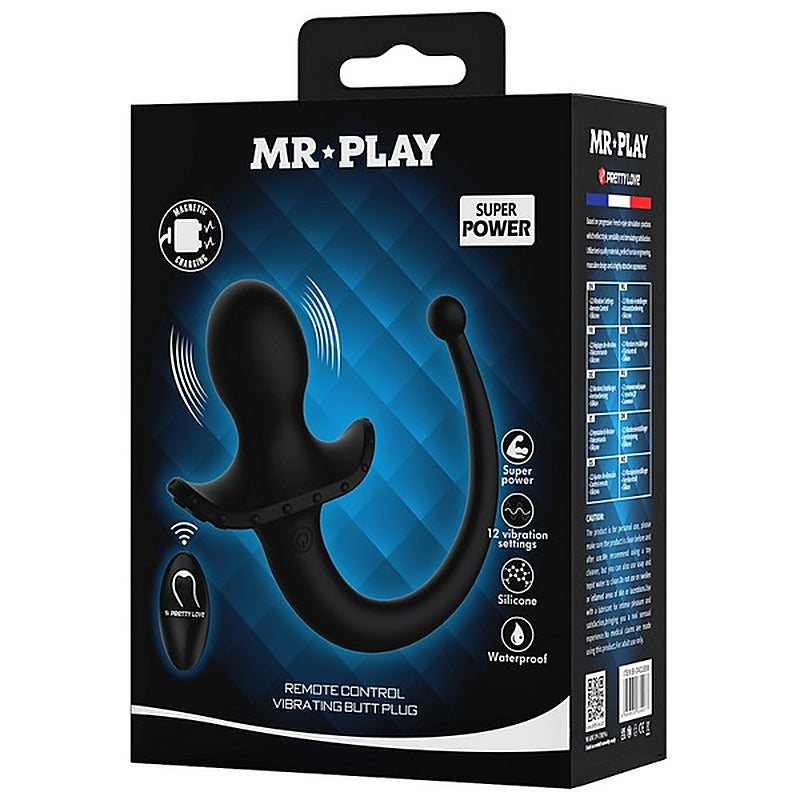 Baile Remote Control Vibrating Silicone Butt Plug Tail - Butt Plugs